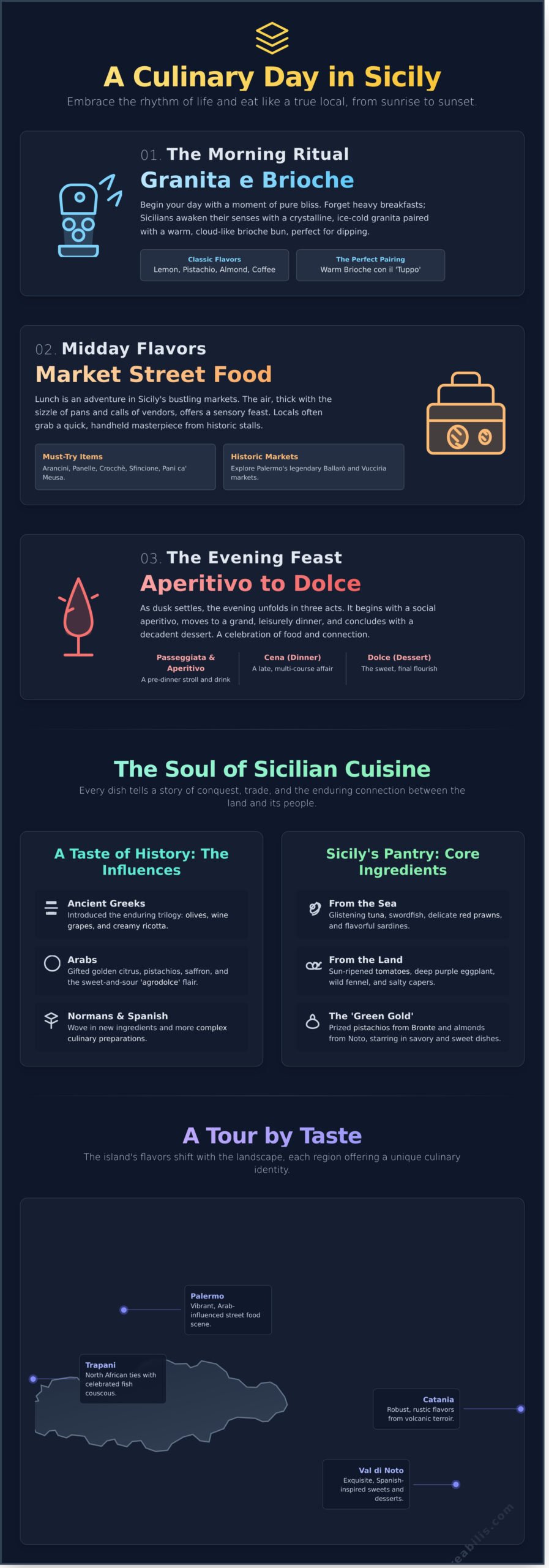 Sicily Italy Food: A Culinary Journey Through the Island’s Flavors - Infographic