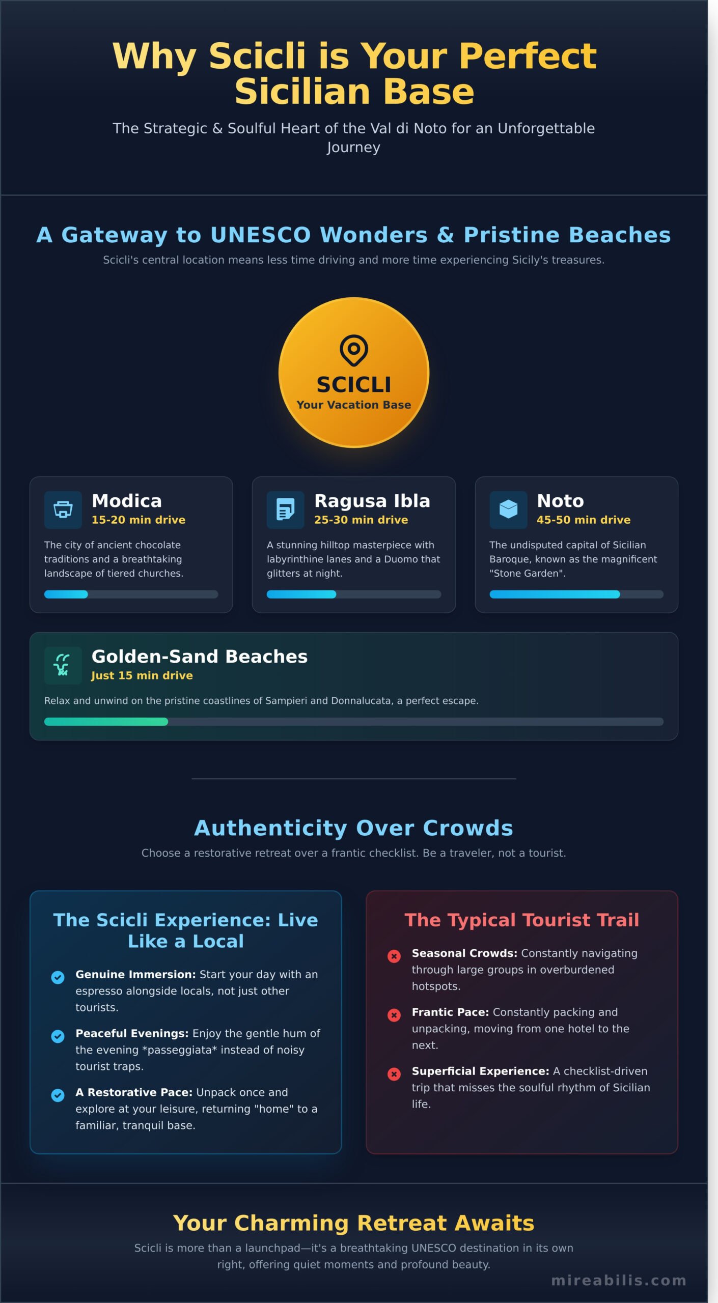 Why Scicli is the Perfect Base for Your Sicily Vacation - Infographic