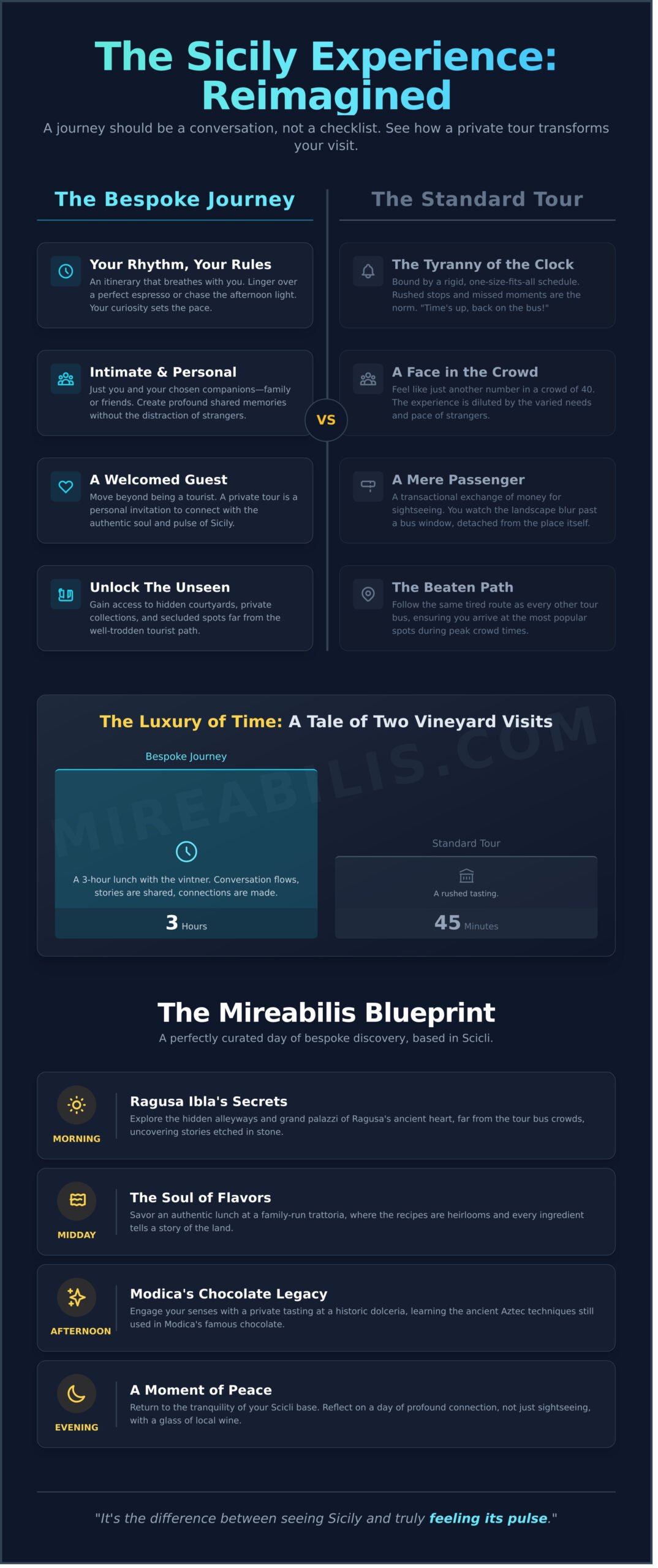 Benefits of a Private Sicily Tour: A Bespoke Journey Through the Val di Noto in 2026 - Infographic