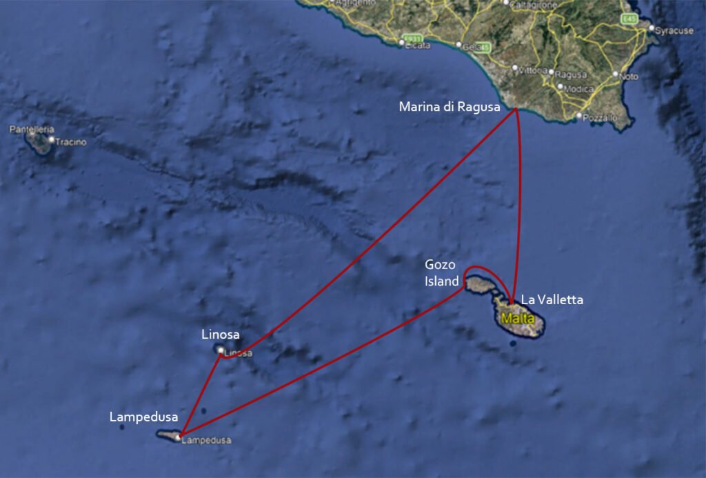 Marina di Ragusa,Sicily-La Valletta,Malta-Gozo,Malta-Lampedusa-Linosa-Marina di Ragusa,Sicily