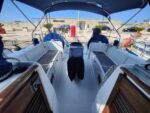 Beneteau Cyclades 43.3 //
https://www.beneteau.com/cyclades/cyclades-433
//
Capacity:
8 persons max. - cruise mode (3x2/cabbins + 2/salon)
10-11 persons max. - day sailing
//
Interior:
3 double ensuite cabbins + salon/galley
//
Hull (mono, glassfibre):
13.26m(LOA), 4.43(beam), 1.90m(draft)
8980 Kg(displacement), 2900Kg(ballast)
//
Rigging (Bermuda):
15.45m(mast), 5.35m(boom), 39.85sqm(mainsail), 36sqm(jib)=75.85sqm
//
Motor (diesel):
Yanmar 56hp(42KW)
//
Year:2006
//
Extras:
Portable petrol electric generator//
220V/AC air conditioning unit//
200W solar panels with inverter and 2400W battery//
5-unit kitchen sink ultra-filtration system//
automatic cool water dispenser//
large USB batteries in each cabin//
Cockpit gas barbeque.