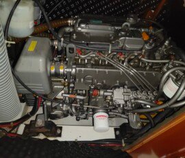 The engine (Yanmar D 56bhp).