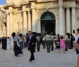 Wedding cellebration at the Church of San Bartolomeo in Scicli.