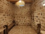 The Bathroom. Calidarium, Tepidarium and Frigidarium, all in one. The bathroom welcomes you with a cool and peaceful atmosphere where you can enjoy a good hot shower or a quick cold misting to cool down alone or with your company. Take a moment, sit down, breath slowly and relax. Sometimes massages can be provided here too.